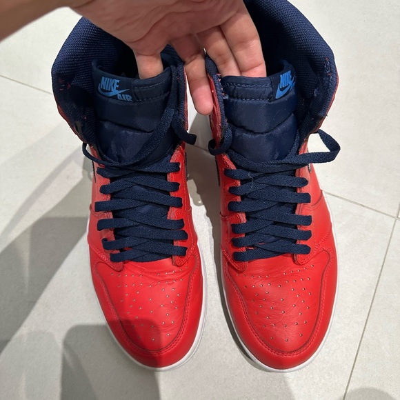 Jordans Nike Men\'s Red and Blue High-Top Sneakers